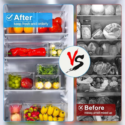 10-Pack Clear Fridge Organizer Bins - Image 4