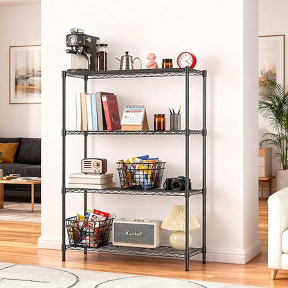 FDW | 4-Tier Wire Shelf | 36" x 14" x 54" | Black | Storage Shelves - Image 2