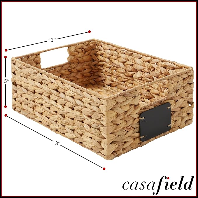 Casafield Set of 4 Water Hyacinth Pantry Baskets, - Image 7
