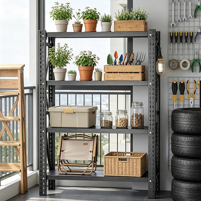 31.5''W Heavy Duty Storage Shelves, 2500LBS Metal Garage Shelving Units - Image 6