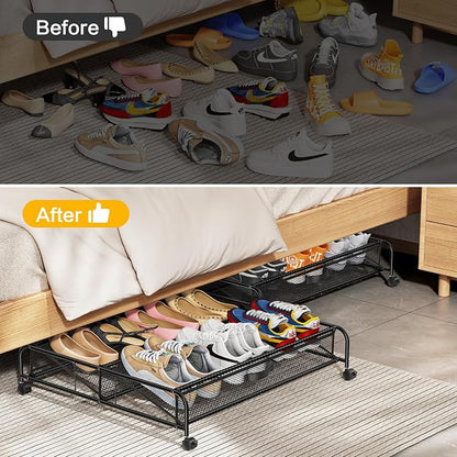 Under Bed Shoe Storage Organizer, 2 Pack Under Bed Storage Containers - Image 6