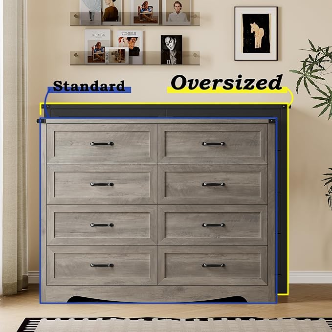 8-Drawer Dresser for Bedroom, Modern Wooden Chest of Drawers - Image 4