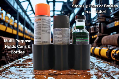 Triple Magnetic Spray Can Holder, 3-Can or Bottle Capacity, Heavy-Duty Magnetic - Image 4