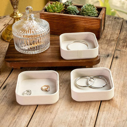 SANQIANWAN Set of 3 Small Stackable Jewelry Organizer Trays Mini Jewelry Drawer - Image 7