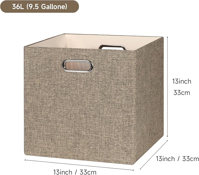 Posprica Collapsible Storage Bins, 13×13 Foldable Storage Cube Boxes Fabric - Image 2