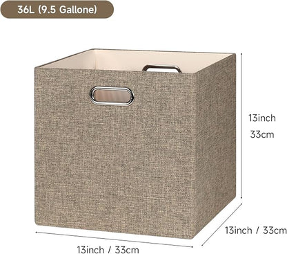 Posprica Collapsible Storage Bins, 13×13 Foldable Storage Cube Boxes Fabric - Image 2