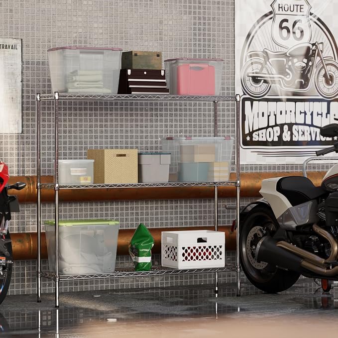 14" Deep x 54" Wide x 54" Height Wire Shelving Kit | 3-Tier | NSF Commercial - Image 5