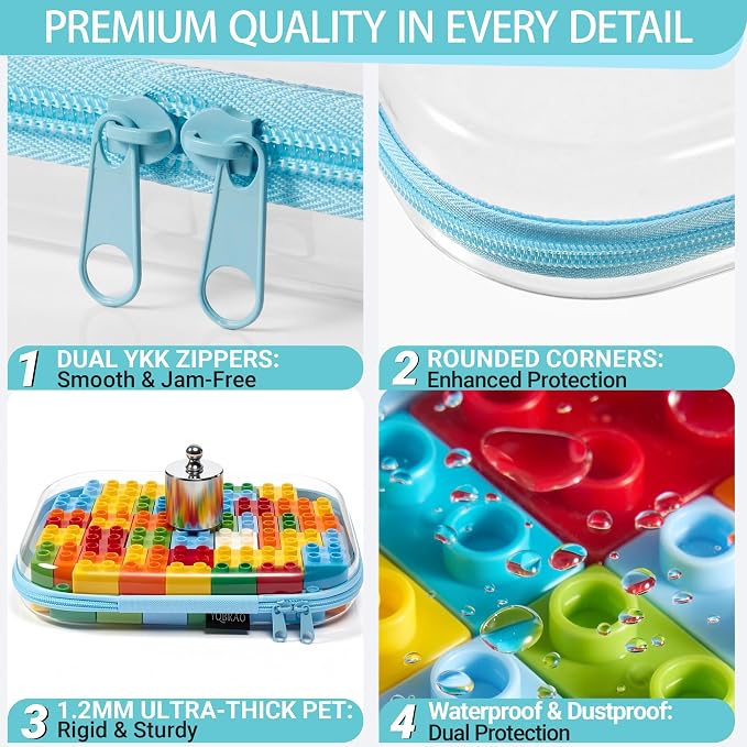 YQBRAO 4-Pack Clear Diaper Bag Organizer Pouches, 1.2mm Ultra-Thick PET Travel - Image 5