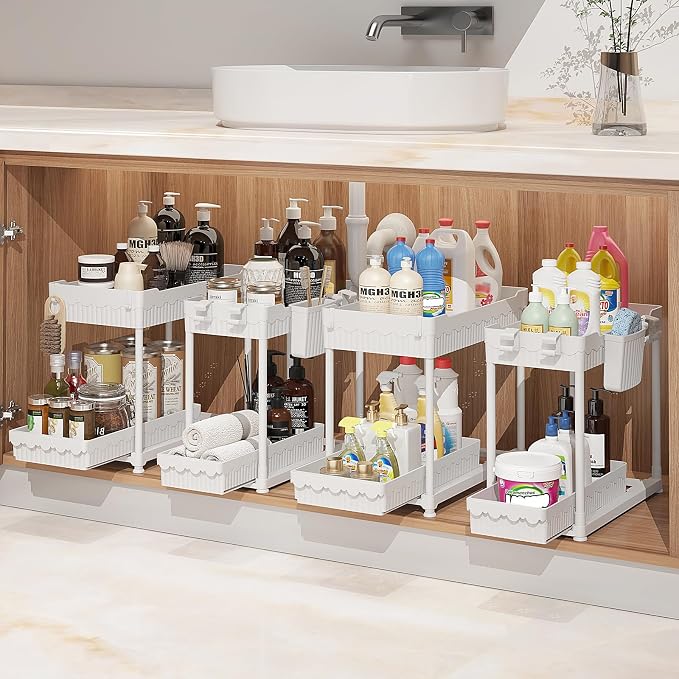 Sevenblue 4-Pack 2-Tier Under Sink Organizer by Sevenblue