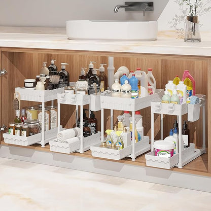 Sevenblue 4-Pack 2-Tier Under Sink Organizer by Sevenblue