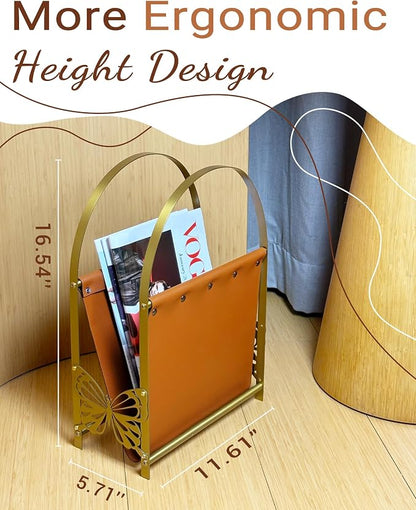 Aocii Magazine Holder, Artificial Leather Magazine Rack Floor - Image 6