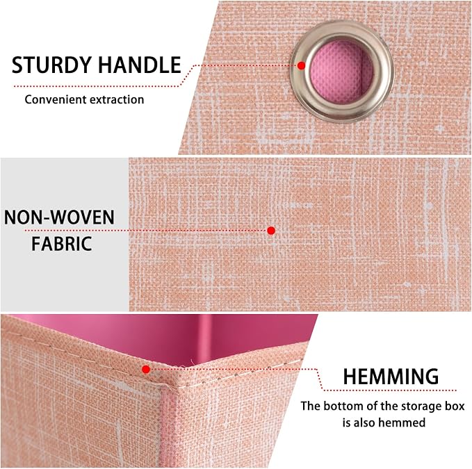Foldable Storage Cubes Bins, 11 Inch Cloth Storage Cube Fabric Storage Box - Image 7