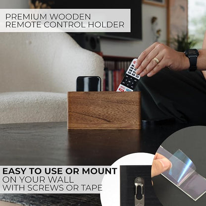 KIBAGA Premium Wooden Remote Control Holder - Image 3