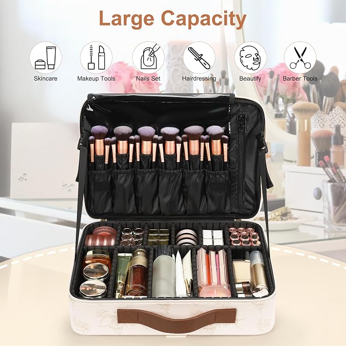 Relavel Large Makeup Case, Professional Makeup Artists Bag - Image 4