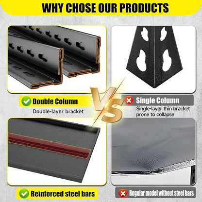 Storage Shelves, Garage Metal Shelving Unit, Adjustable, Double-Layer Column - Image 4