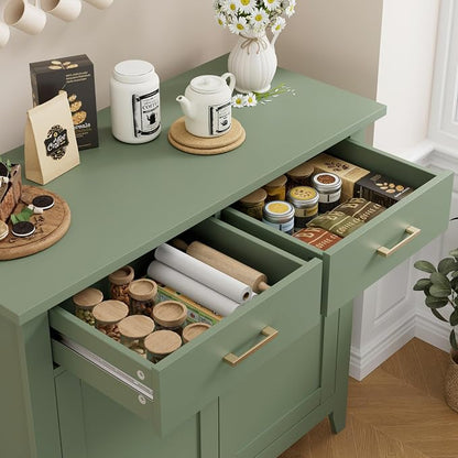 HORSTORS Farmhouse Kitchen Storage Cabinet, Small Buffet, Coffee Bar, 35.8"W - Image 6
