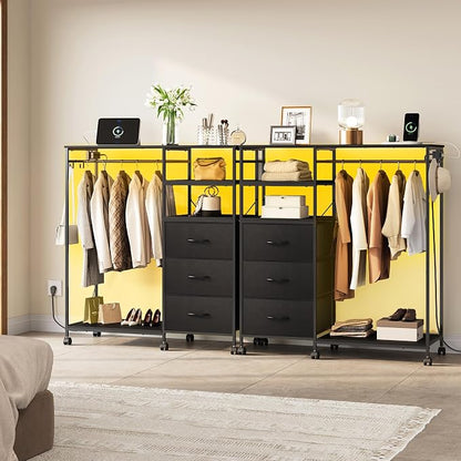 WLIVE LED Dresser for Bedroom, 3 Drawers - Image 3