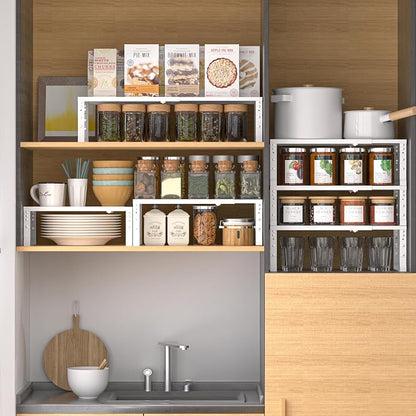 Expandable, Adjustable & Stackable Spice Rack, Cabinet Kitchen Countertop Shelf - Image 5
