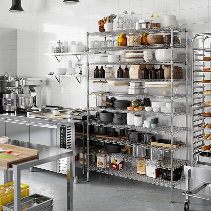 18" Deep x 54" Wide x 86" Height Wire Shelving Kit | 10-Tier | NSF Commercial - Image 7