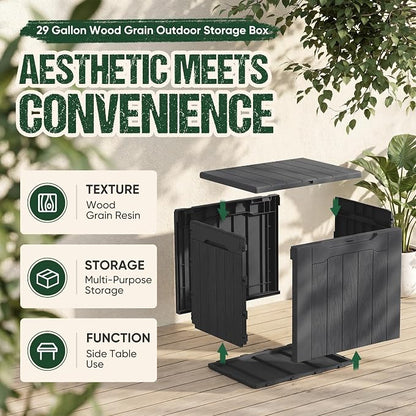 Devoko 29 Gallon Waterproof Outdoor Storage Box Resin Deck Box Lockable and UV - Image 7