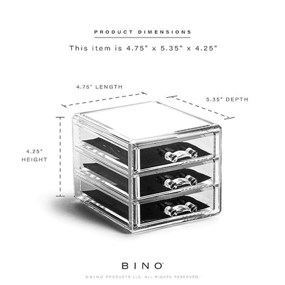 BINO THE MANHATTAN SERIES Acrylic Makeup Drawer Organizer- 3 Drawer Small | - Image 2