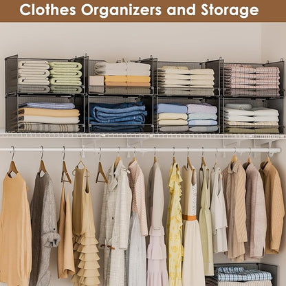 Tiaoheka 4-Tier Stackable Closet Organizers and Storage, Metal Wire Storage - Image 5