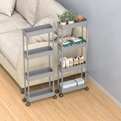 Sooyee 4 Tier Slim Storage Cart, Rolling Storage Cart, Narrow Shelf, Bathroom - Image 5