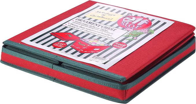 Elf Stor Christmas Box with Adjustable Dividers and Lid Ornaments Storage - Image 5