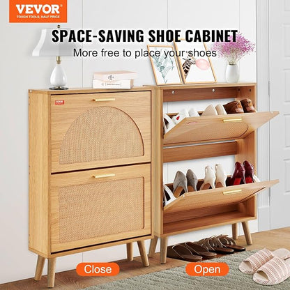VEVOR Shoe Cabinet with 2 Flip Drawers, Shoe Storage Cabinet - Image 4