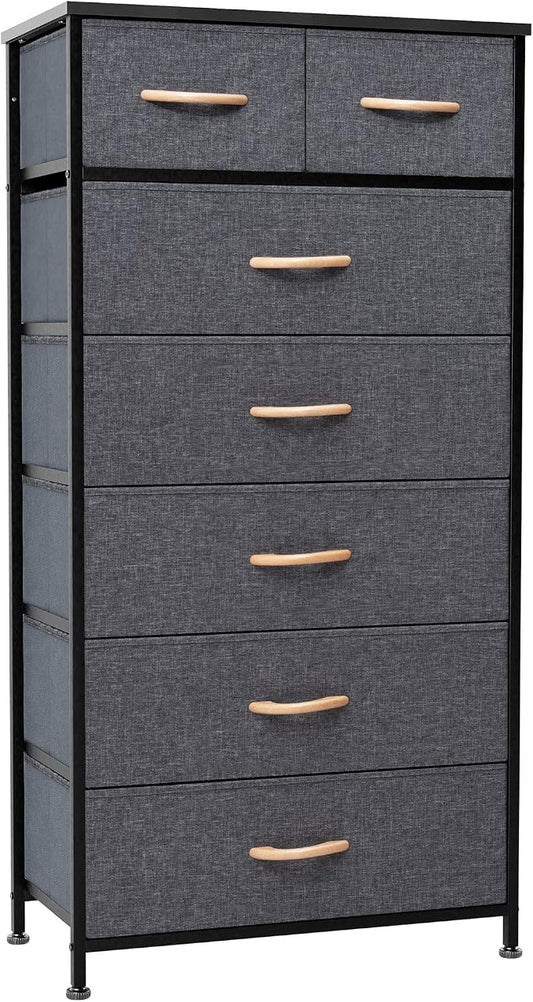 Fabric Dresser with 7 Drawers, Vertical Storage Tower | Sturdy Steel Frame by CrestliveProducts