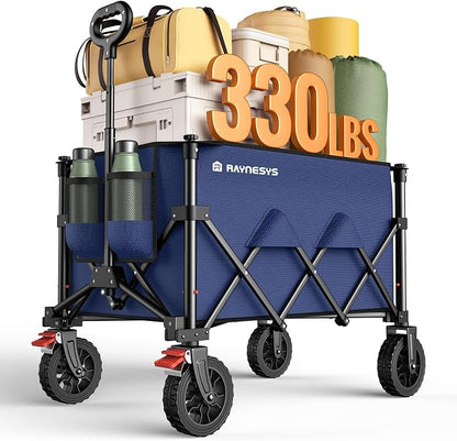 Wagon Carts Foldable, 180L Collapsible Foldable Wagon by Raynesys