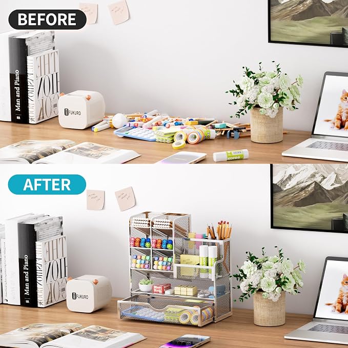 Marbrasse Mesh Pen Holder for Desk, Pen Organizer - Image 3