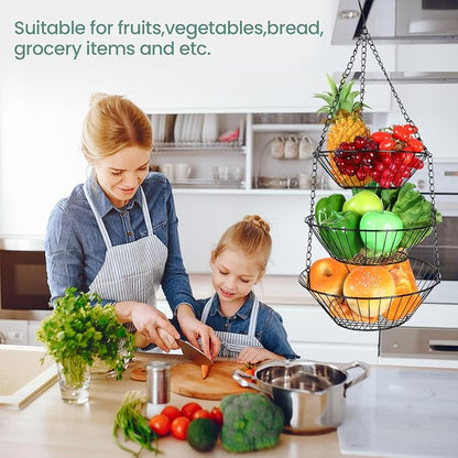 2 Pack 3-tier Hanging Fruit Basket - Image 4