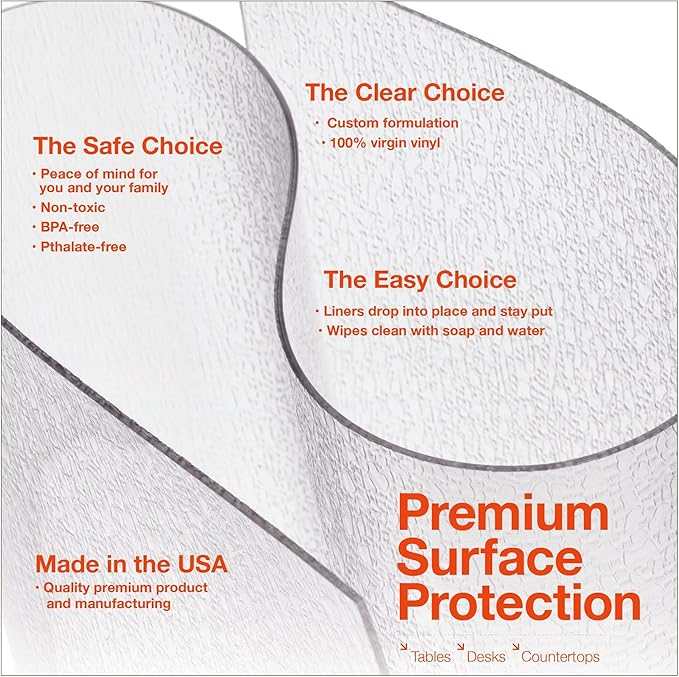Clear Table Protector, USA Made, 18 x 24 Inch, 2mm Thick Pebble Textured Vinyl - Image 4