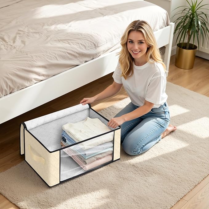 Fab totes 35L Closet Organizers and Storage, Foldable Under Bed Storage - Image 5