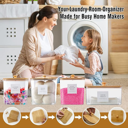 Laundry Room Organization Container, Dryer Sheet Holder Jars - Image 6