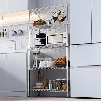 1250 lbs Steel Heavy Duty 5-Tier Utility Shelving Unit Steel Organizer Wire Rack - Image 8