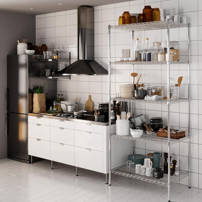 24" Deep x 36" Wide x 86" Height Wire Shelving Kit | 5-Tier | NSF Commercial - Image 8