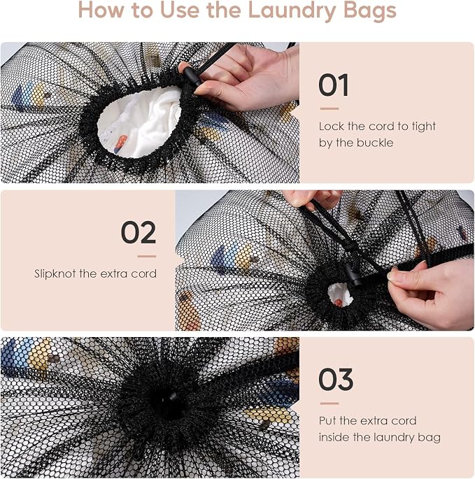 Meowoo Large Mesh Laundry Bag, 27×36inch Heavy Duty Mesh Laundry Bags - Image 6