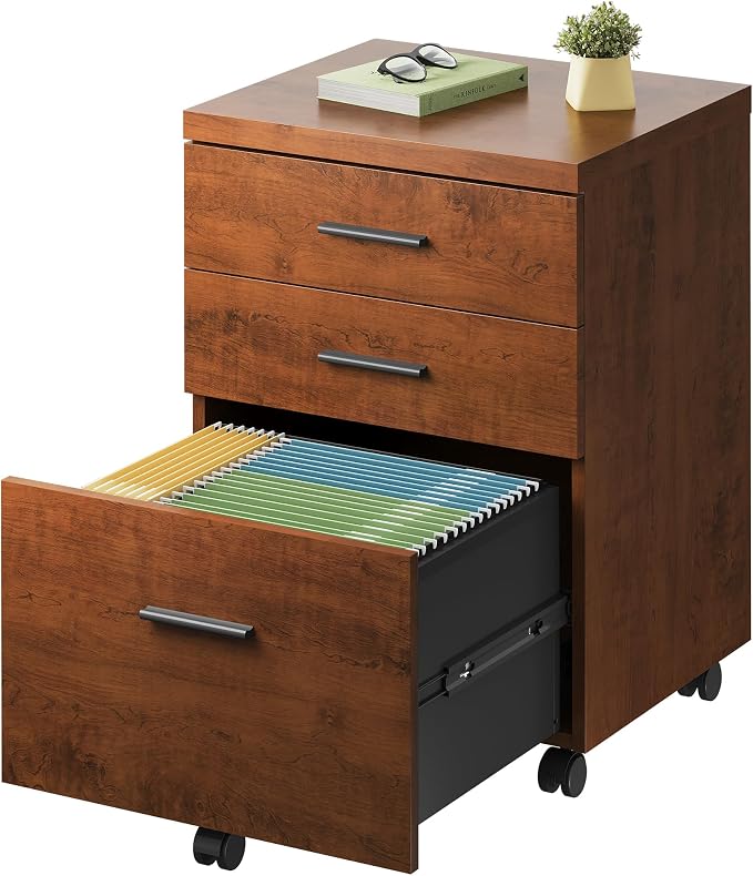 DEVAISE 3 Drawer File Cabinet for Home Office, Wood Under Desk Filing Cabinet by DEVAISE