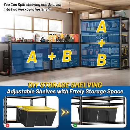 ROOMFAVE 40" W Storage Shelves 5 Tier Garage Shelving Heavy Duty, 2350LBS - Image 7