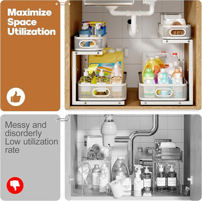 2 Pack 19.3IN-Depth Under Sink Organizer - Image 5