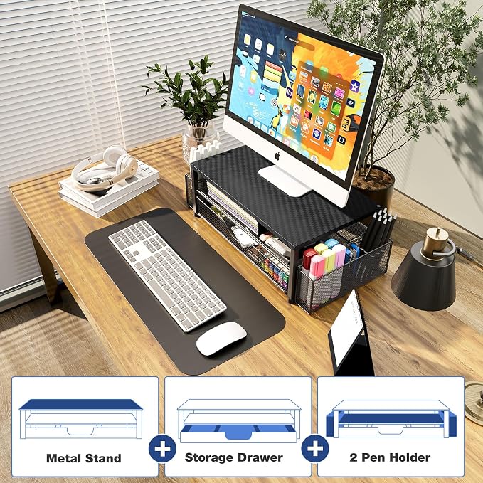 OPNICE Desk Organizer and Accessories, 2-Tier Computer Monitor Stand - Image 6