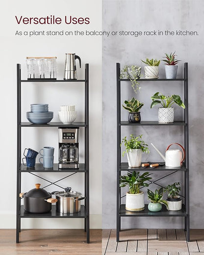 VASAGLE Ladder Shelf, 4-Tier Bookshelf, Storage Rack, Bookcase - Image 9
