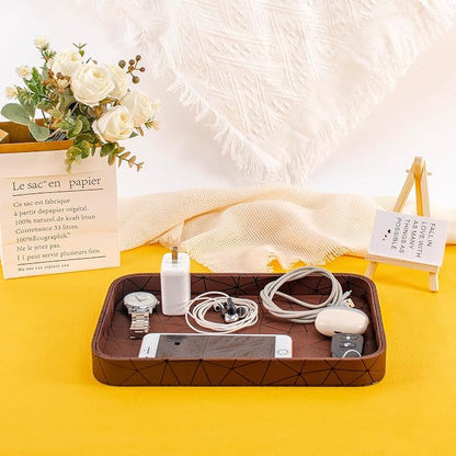 SANQIANWAN Faux Leather Valet Tray - Image 4