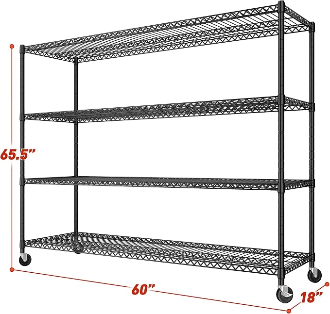 REIBII 60''W Storage Shelves 2399LBS Wire Shelving - Image 3