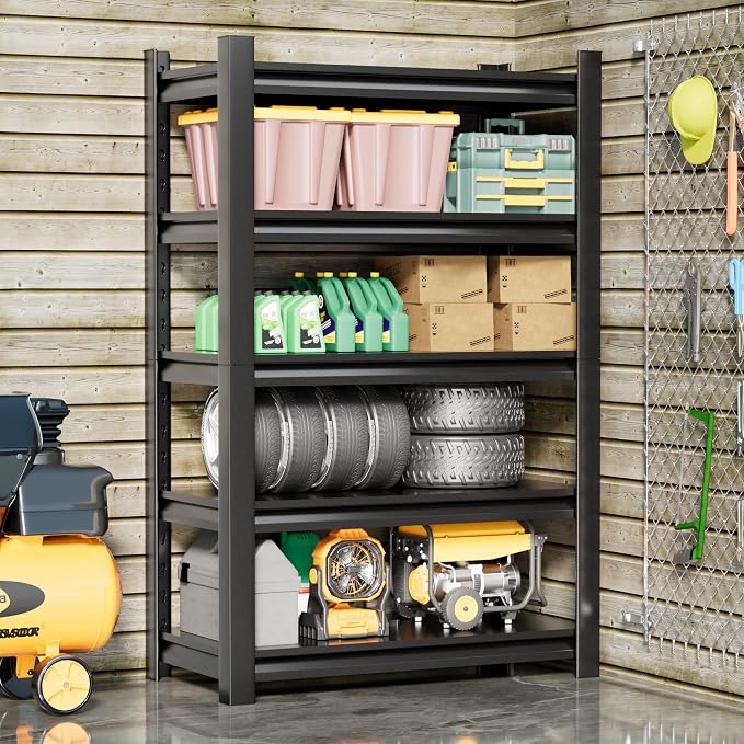 2 Sets Metal Garage Shelving Unit, 3000 lbs Industrial Shelves - Image 2