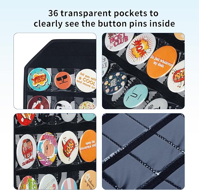 PACMAXI Wall Hanging Badge Button Pins Organizer Display Storage Stand - Image 3