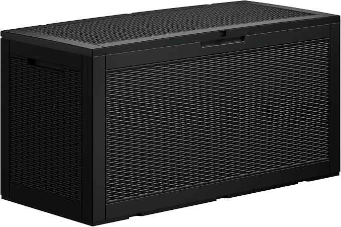 100 Gallon Deck Box, Resin Outdoor Indoor Waterproof Storage Box, Lockable - Image 7