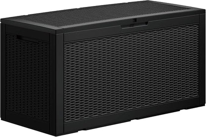 100 Gallon Deck Box, Resin Outdoor Indoor Waterproof Storage Box, Lockable - Image 7